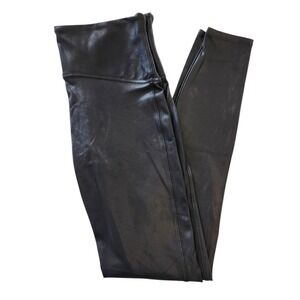 SPANX Faux Leather High Waist Leggings Pants Black Women's Size Large L